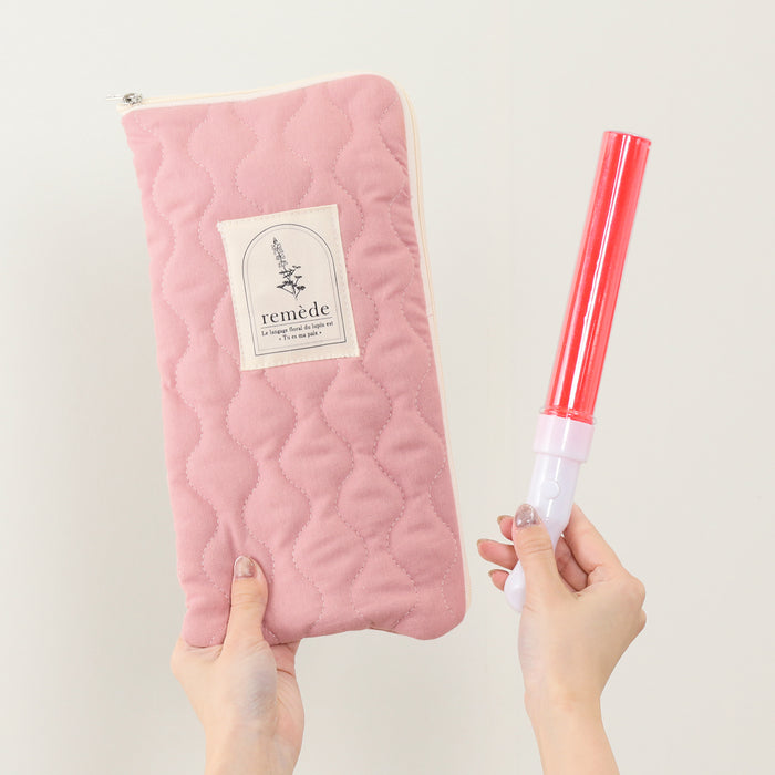 【remède - ルメッド】 推し活 ペンライトケース 大人推し活グッズ キルティング おしゃれ かわいい レッド/オレンジ/イエロー/ピンク/グリーン/ブルー/パープル/アイボリー/グレー