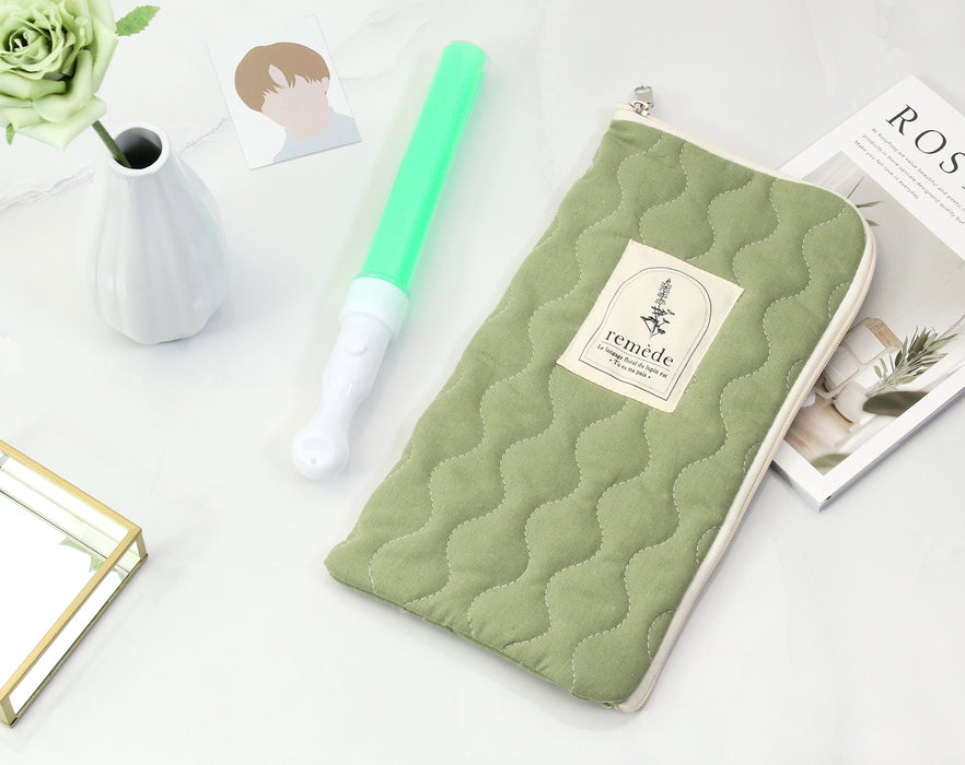 【remède - ルメッド】 推し活 ペンライトケース 大人推し活グッズ キルティング おしゃれ かわいい レッド/オレンジ/イエロー/ピンク/グリーン/ブルー/パープル/アイボリー/グレー