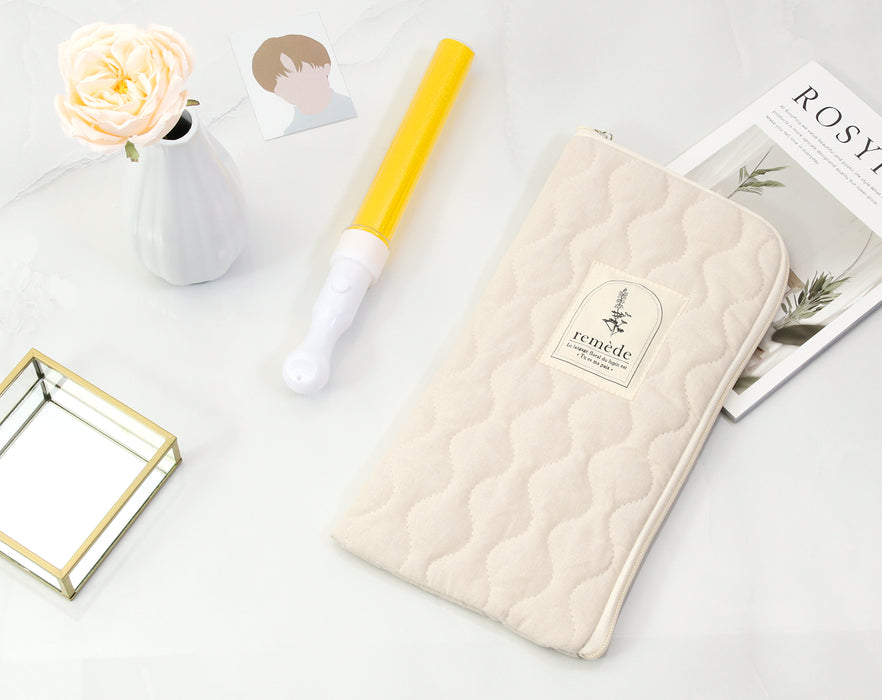 【remède - ルメッド】 推し活 ペンライトケース 大人推し活グッズ キルティング おしゃれ かわいい レッド/オレンジ/イエロー/ピンク/グリーン/ブルー/パープル/アイボリー/グレー