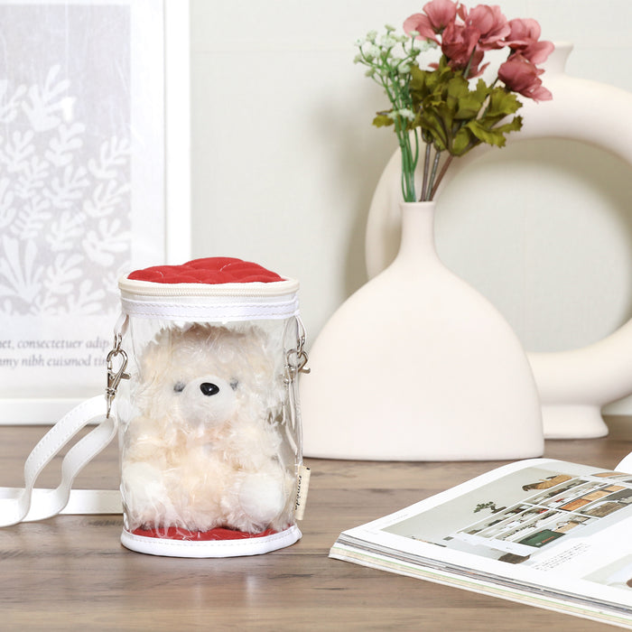 【remède - ルメッド】 推し活 ぬいぐるみクリアバッグ 大人推し活グッズ キルティング おしゃれ かわいい レッド/オレンジ/イエロー/ピンク/グリーン/ブルー/パープル/アイボリー/グレー