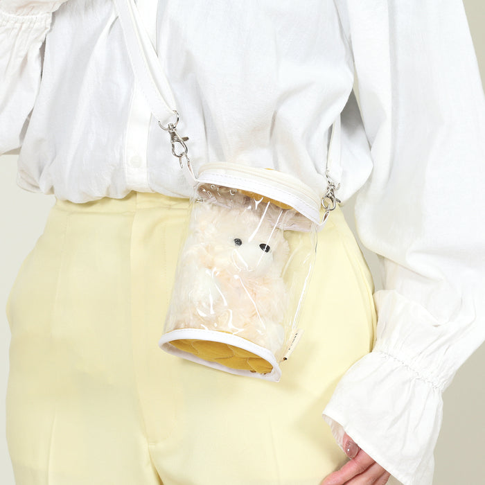 【remède - ルメッド】 推し活 ぬいぐるみクリアバッグ 大人推し活グッズ キルティング おしゃれ かわいい レッド/オレンジ/イエロー/ピンク/グリーン/ブルー/パープル/アイボリー/グレー