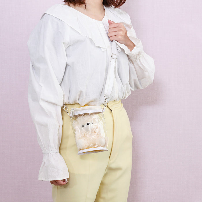 【remède - ルメッド】 推し活 ぬいぐるみクリアバッグ 大人推し活グッズ キルティング おしゃれ かわいい レッド/オレンジ/イエロー/ピンク/グリーン/ブルー/パープル/アイボリー/グレー