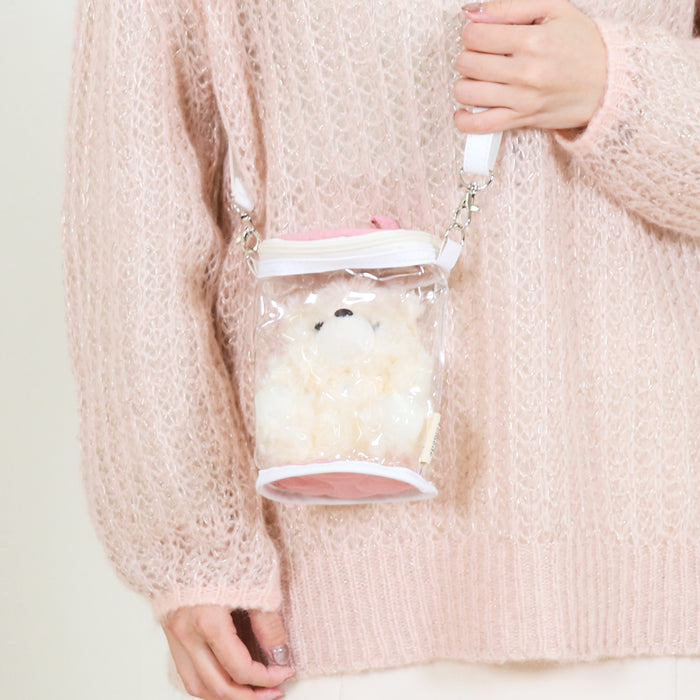 【remède - ルメッド】 推し活 ぬいぐるみクリアバッグ 大人推し活グッズ キルティング おしゃれ かわいい レッド/オレンジ/イエロー/ピンク/グリーン/ブルー/パープル/アイボリー/グレー