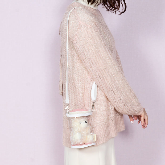 【remède - ルメッド】 推し活 ぬいぐるみクリアバッグ 大人推し活グッズ キルティング おしゃれ かわいい レッド/オレンジ/イエロー/ピンク/グリーン/ブルー/パープル/アイボリー/グレー