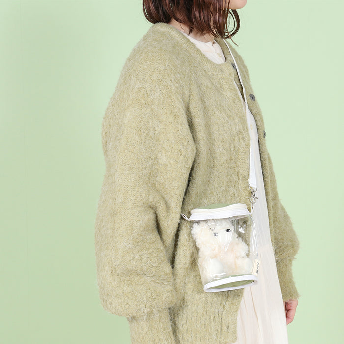 【remède - ルメッド】 推し活 ぬいぐるみクリアバッグ 大人推し活グッズ キルティング おしゃれ かわいい レッド/オレンジ/イエロー/ピンク/グリーン/ブルー/パープル/アイボリー/グレー