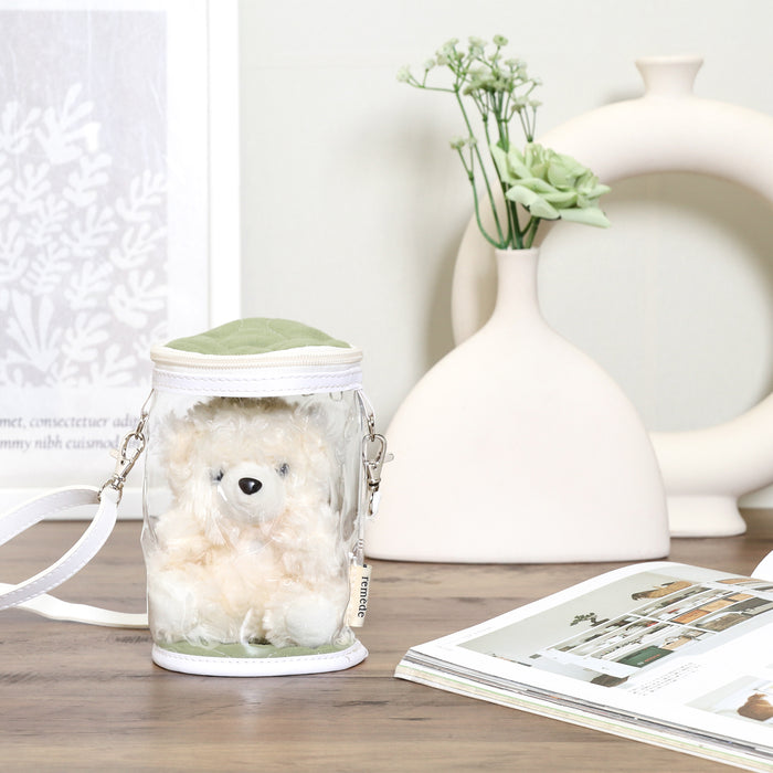 【remède - ルメッド】 推し活 ぬいぐるみクリアバッグ 大人推し活グッズ キルティング おしゃれ かわいい レッド/オレンジ/イエロー/ピンク/グリーン/ブルー/パープル/アイボリー/グレー