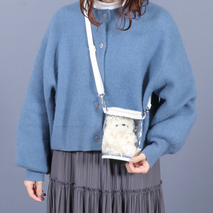 【remède - ルメッド】 推し活 ぬいぐるみクリアバッグ 大人推し活グッズ キルティング おしゃれ かわいい レッド/オレンジ/イエロー/ピンク/グリーン/ブルー/パープル/アイボリー/グレー
