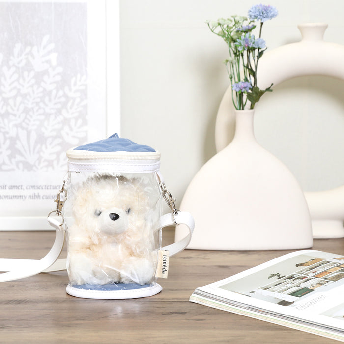 【remède - ルメッド】 推し活 ぬいぐるみクリアバッグ 大人推し活グッズ キルティング おしゃれ かわいい レッド/オレンジ/イエロー/ピンク/グリーン/ブルー/パープル/アイボリー/グレー