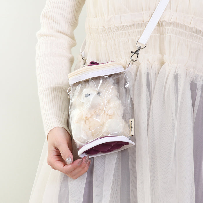 【remède - ルメッド】 推し活 ぬいぐるみクリアバッグ 大人推し活グッズ キルティング おしゃれ かわいい レッド/オレンジ/イエロー/ピンク/グリーン/ブルー/パープル/アイボリー/グレー