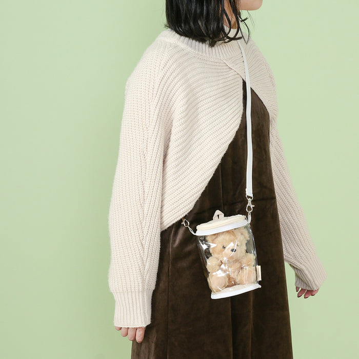 【remède - ルメッド】 推し活 ぬいぐるみクリアバッグ 大人推し活グッズ キルティング おしゃれ かわいい レッド/オレンジ/イエロー/ピンク/グリーン/ブルー/パープル/アイボリー/グレー