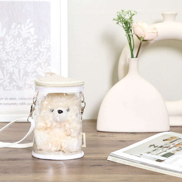 【remède - ルメッド】 推し活 ぬいぐるみクリアバッグ 大人推し活グッズ キルティング おしゃれ かわいい レッド/オレンジ/イエロー/ピンク/グリーン/ブルー/パープル/アイボリー/グレー
