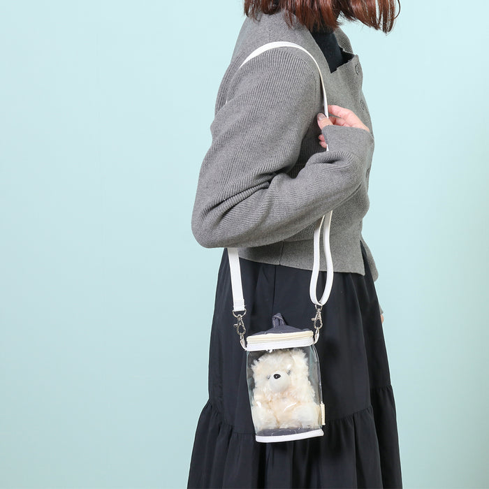 【remède - ルメッド】 推し活 ぬいぐるみクリアバッグ 大人推し活グッズ キルティング おしゃれ かわいい レッド/オレンジ/イエロー/ピンク/グリーン/ブルー/パープル/アイボリー/グレー