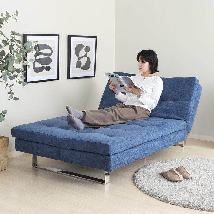【大型品】【Fujiboeki - 不二貿易】3WAY ソファｰベッド cozy リクライニング 幅173cm ブルーグレー/マスタード/グレー