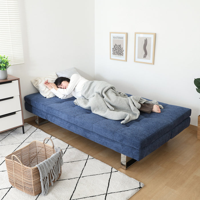 【大型品】【Fujiboeki - 不二貿易】3WAY ソファｰベッド cozy リクライニング 幅173cm ブルーグレー/マスタード/グレー