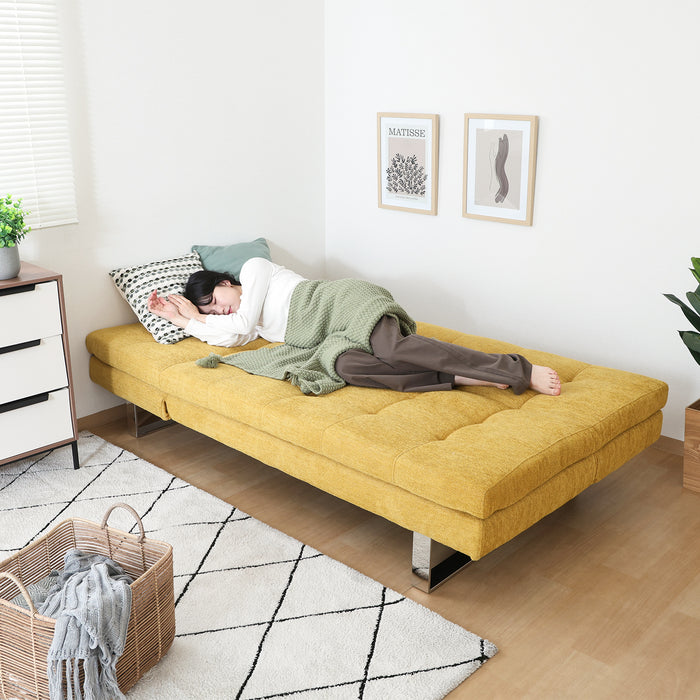【大型品】【Fujiboeki - 不二貿易】3WAY ソファｰベッド cozy リクライニング 幅173cm ブルーグレー/マスタード/グレー