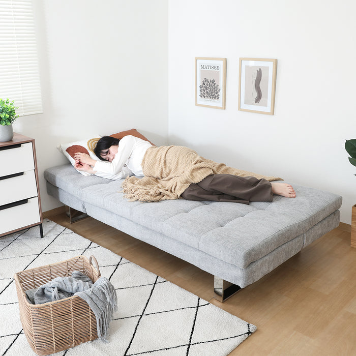【大型品】【Fujiboeki - 不二貿易】3WAY ソファｰベッド cozy リクライニング 幅173cm ブルーグレー/マスタード/グレー