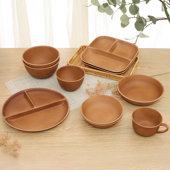 【Fujiboeki - 不二貿易】 撥水合成漆器 電子レンジOK 食洗器対応 水や油を弾く 割れにくい プレート/ボウル/スープマグ/仕切り付きプレート