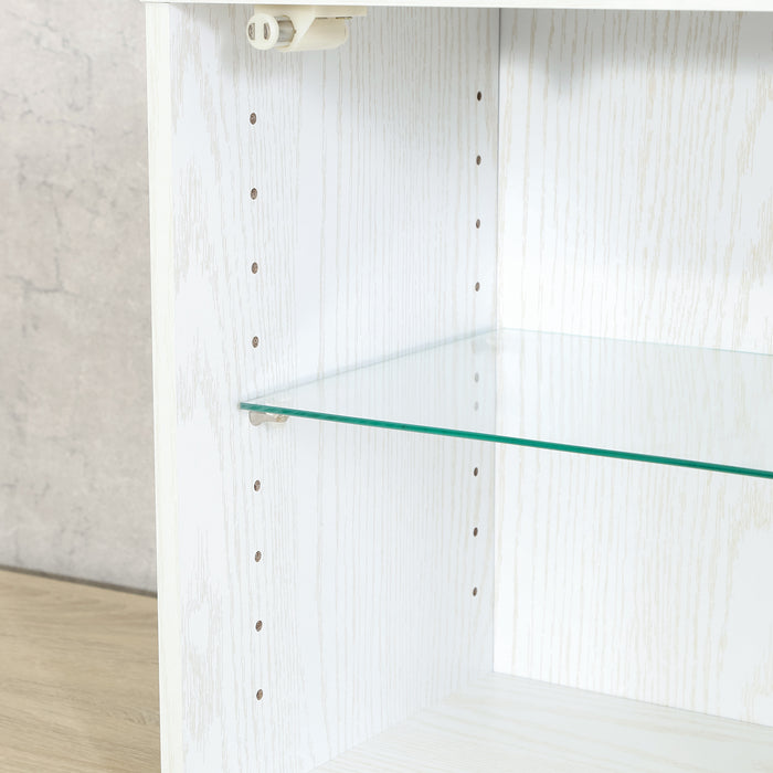 【GLASS COLLECTION CASE - ガラコレ】 コレクションボックス(前板ガラス) コレクションケース フィギュアケース コンパクト 3台積み重ね可 おしゃれ 幅38.1cm×高さ37.9cm オーク/ホワイト