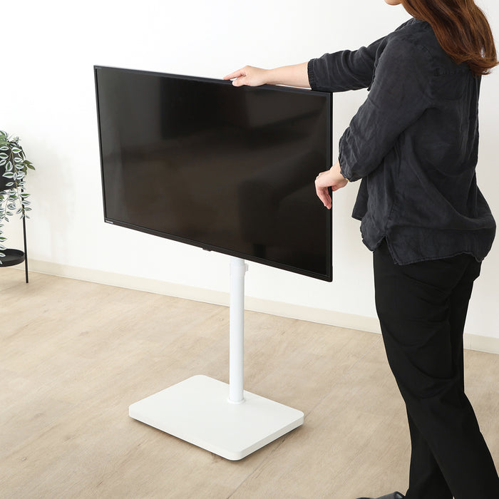 【Fujiboeki - 不二貿易】テレビスタンド キャスタｰ付き コスパ 移動らくらく 32～55型対応 ブラック/ホワイト