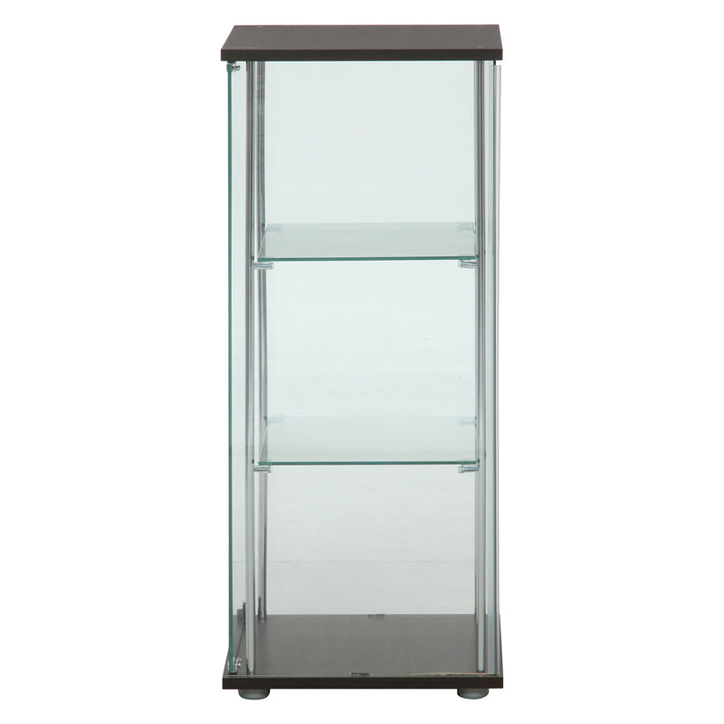 【GLASS COLLECTION CASE - ガラコレ】 ガラスコレクションケース３段(背面ミラー付き) フィギュアケース 強化ガラス 幅42.5cm×高さ86cm ブラウン