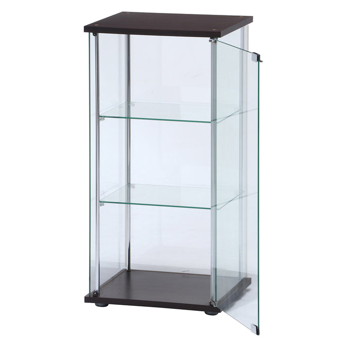 【GLASS COLLECTION CASE - ガラコレ】 ガラスコレクションケース3段 フィギュアケース 強化ガラス 幅42.5cm×高86cm ブラウン