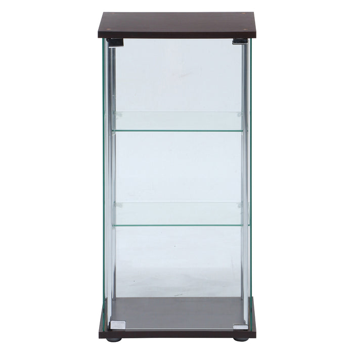 【GLASS COLLECTION CASE - ガラコレ】 ガラスコレクションケース3段 フィギュアケース 強化ガラス 幅42.5cm×高86cm ブラウン