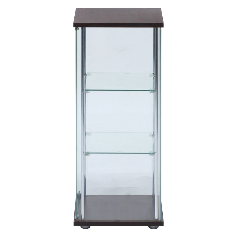 【GLASS COLLECTION CASE - ガラコレ】 ガラスコレクションケース3段 フィギュアケース 強化ガラス 幅42.5cm×高86cm ブラウン