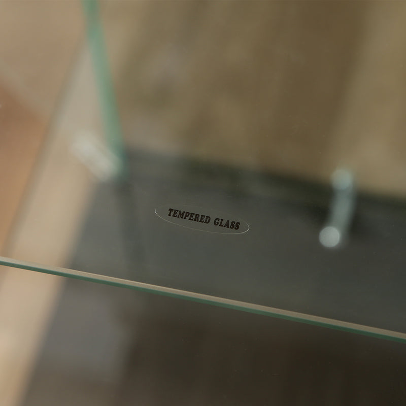 【GLASS COLLECTION CASE - ガラコレ】 ガラスコレクションケース(クリア) 3段 フィギュアケース 強化ガラス 支柱なし 幅42.5cm×高162cm ブラック