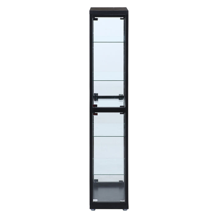 【大型品】【GLASS COLLECTION CASE - ガラコレ】 ガラスコレクションケース6段(4つ扉) BK フィギュア 分割4枚横扉 強化ガラス 幅70cm×高180cm ブラック