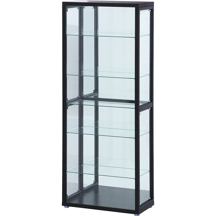 【大型品】【GLASS COLLECTION CASE - ガラコレ】 ガラスコレクションケース6段(4つ扉) BK フィギュア 分割4枚横扉 強化ガラス 幅70cm×高180cm ブラック