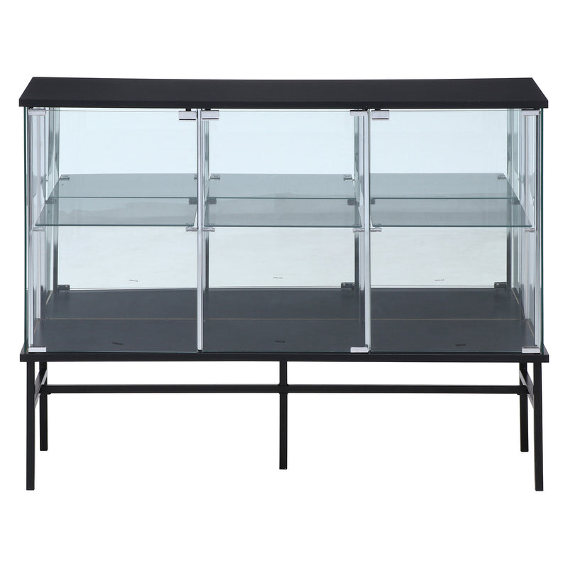 【GLASS COLLECTION CASE - ガラコレ】 ガラスコレクションボード BK コレクションケース フィギュア ワイド2段 強化ガラス 背面ミラー 幅120cm×高90cm ブラック