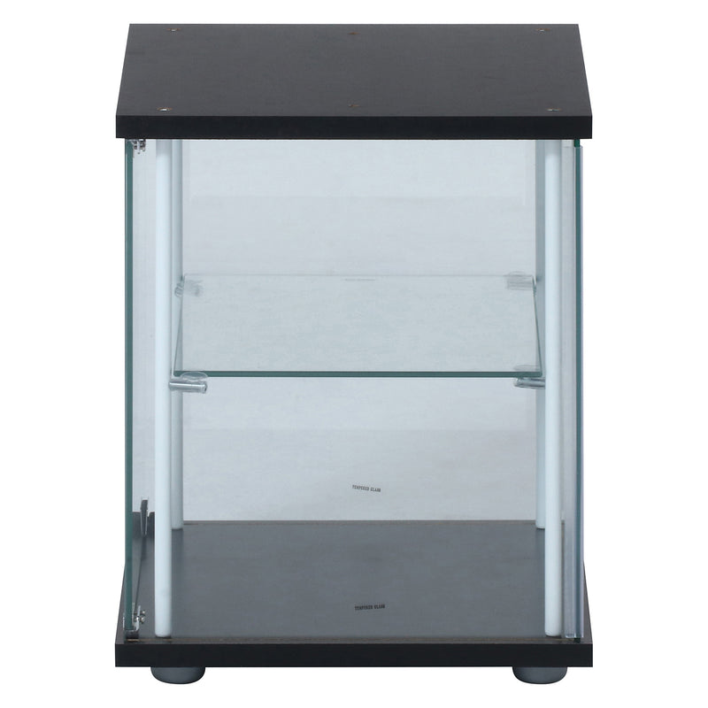 【GLASS COLLECTION CASE - ガラコレ】 ガラスコレクションボックス BK コレクションケース フィギュア コンパクト 2段 強化ガラス 背面ミラー 幅42.5cm×高45cm ブラック